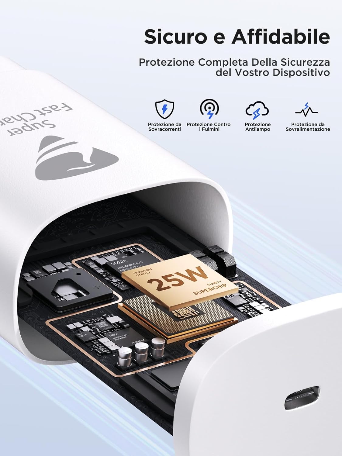 25W USB-C Schnellladegerät mit Power Delivery weiß