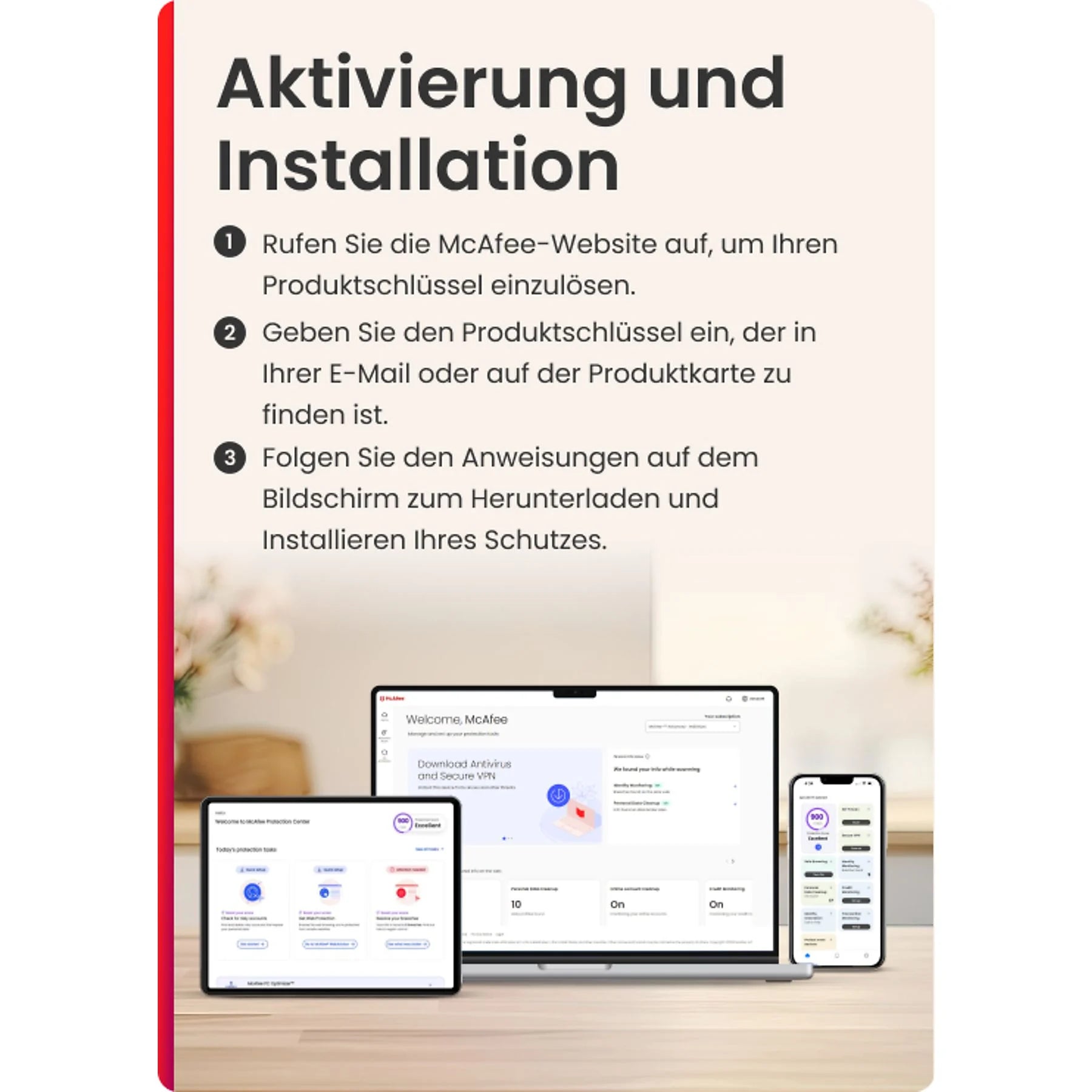 McAfee LiveSafe 2025 Virenschutz - unbegrenzte Anzahl von Geräten inkl. VPN - Sofortige Lieferung via Mail